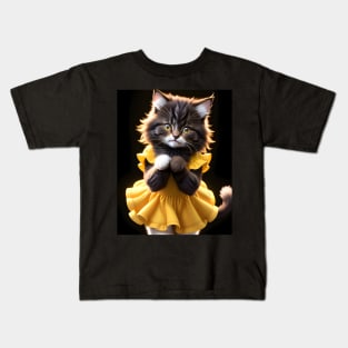 Dancing cat - Modern digital art Kids T-Shirt